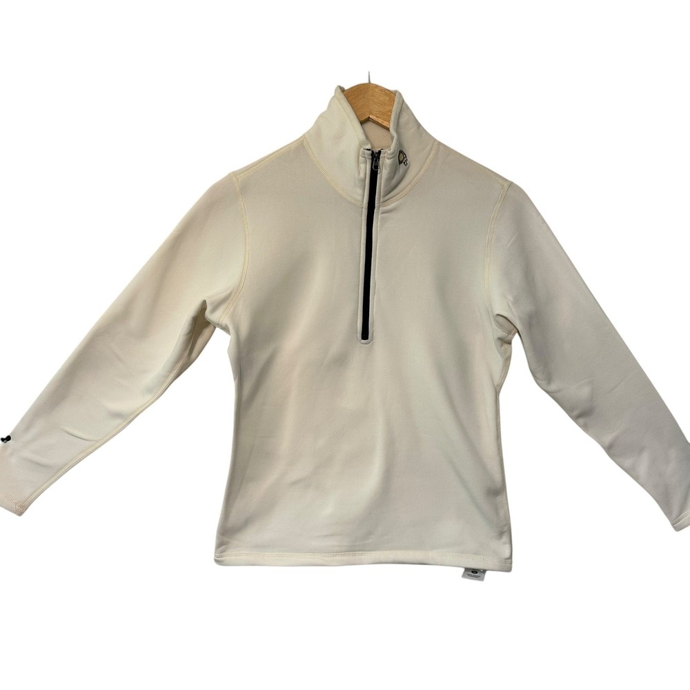 Mountain Hardwear Women's XS Cream Fleece 1/4 Zip Pullover Top Long Sleeve‎